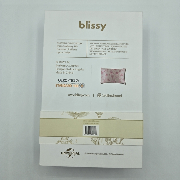 NWT Blissy Wicked Katie Kime Standard 100% Pure Mulberry Silk Pillowcase Pink - Picture 3 of 5